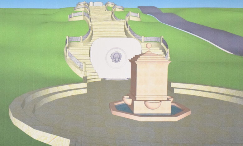 Бювет с головой льва и зона любви с богиней Венерой... Проекты реконструкции парка «Богоявленский» | Корабелов.ИНФО image 1