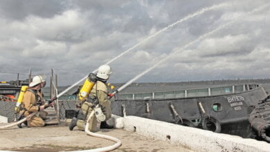 В СМП «Октябрьск» ліквідували умовну пожежу на морському буксирі «Витязь» | Корабелов.ИНФО image 1