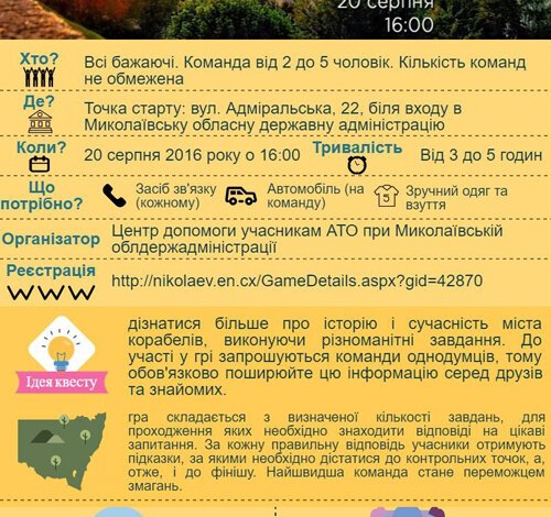 В Николаеве пройдет спортивно-партиотический квест | Корабелов.ИНФО