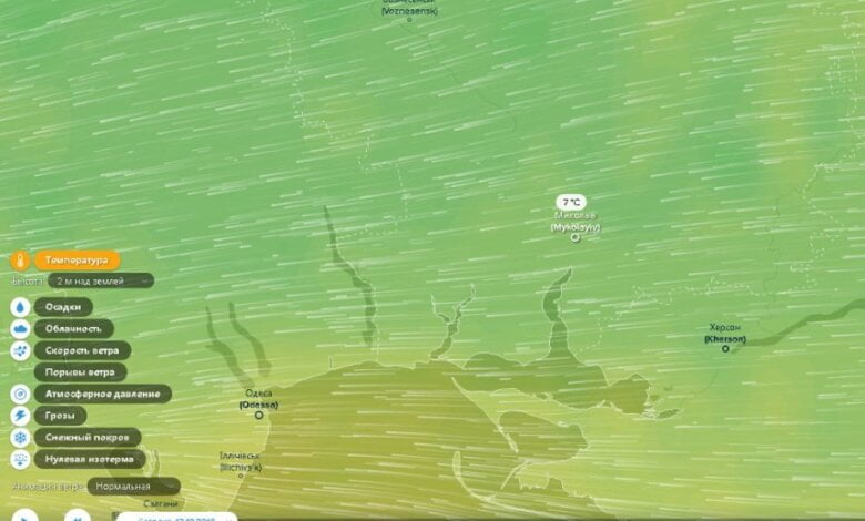 Ухудшение погоды в Николаеве можно отслеживать на графической карте | Корабелов.ИНФО