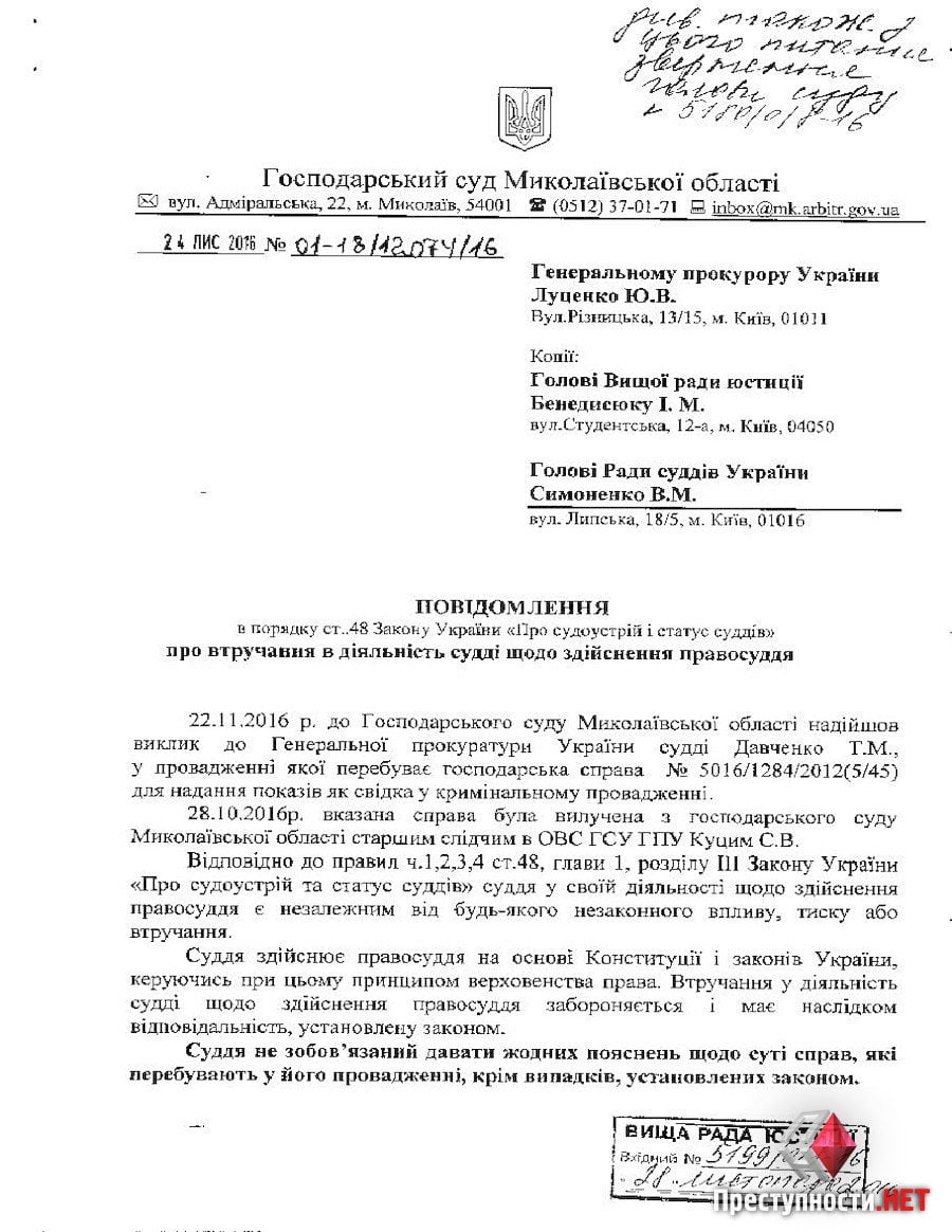 Судья Николевского хозсуда заявила о вмешательстве в дело по судостроительному заводу «Океан» | Корабелов.ИНФО image 2