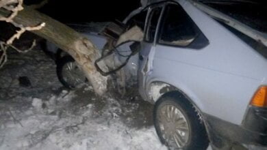 З’їхав у кювет і зіткнувся з деревом: водія визволили з "Москвича" та госпіталізували до лікарні в Корабельному районі | Корабелов.ИНФО image 1