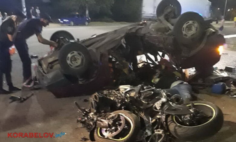 Смертельное ДТП на Широкобальском перегоне: мотоциклист влетел в "девятку", перевернув ее на крышу (Видео) | Корабелов.ИНФО image 3