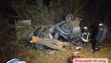 Под Николаевом автомобиль слетел с дороги: пассажир погиб, водитель - в тяжелом состоянии (видео) | Корабелов.ИНФО image 2