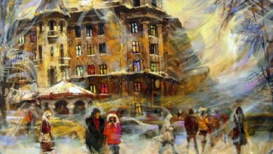 Николаевский художник изобразил рождественское и новогоднее волшебство на улицах города | Корабелов.ИНФО