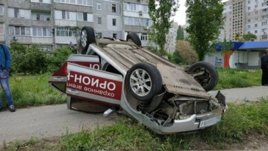 В Николаеве перевернулся автомобиль охранной фирмы — водитель в больнице | Корабелов.ИНФО image 1