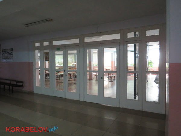 Дверная перегородка между холлом и столовой в школе №40