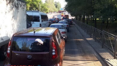 пробка перед ж/д переездом