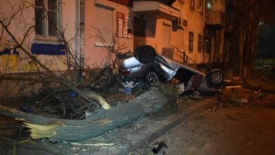 В Николаеве «Мицубиси» на огромной скорости снес дерево и перевернулся - двое пострадавших (видео) | Корабелов.ИНФО image 2