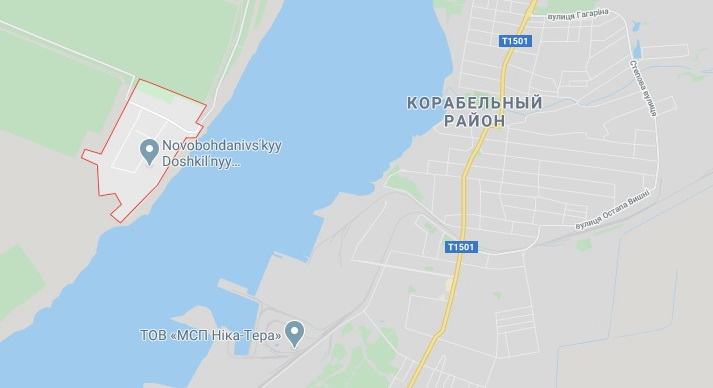 Новобогдановка расположена напротив Корабельного района