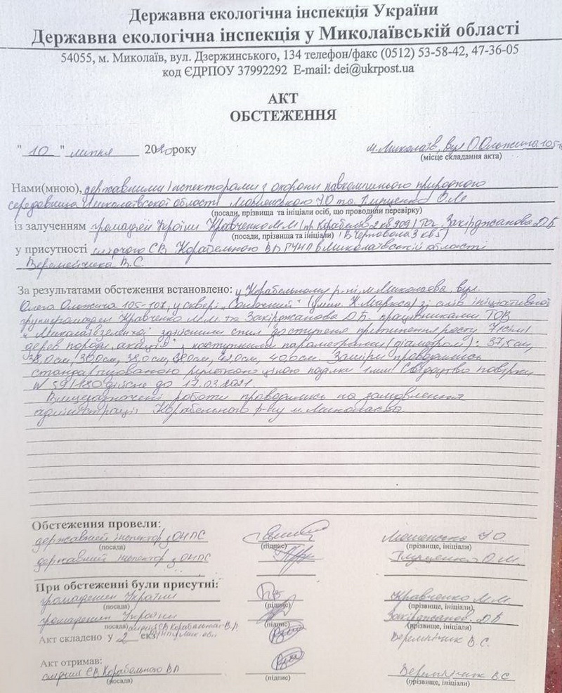 В Николаеве администрация уничтожает сквер в Корабельном районе без разрешения на спил деревьев, а чиновники устраивают "разборки" с местными жителями - СМИ (ФОТО и ВИДЕО 18+) 9