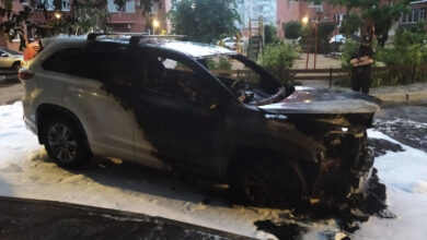 Сгоревший ночью в Николаеве внедорожник принадлежит высокопоставленному офицеру полиции