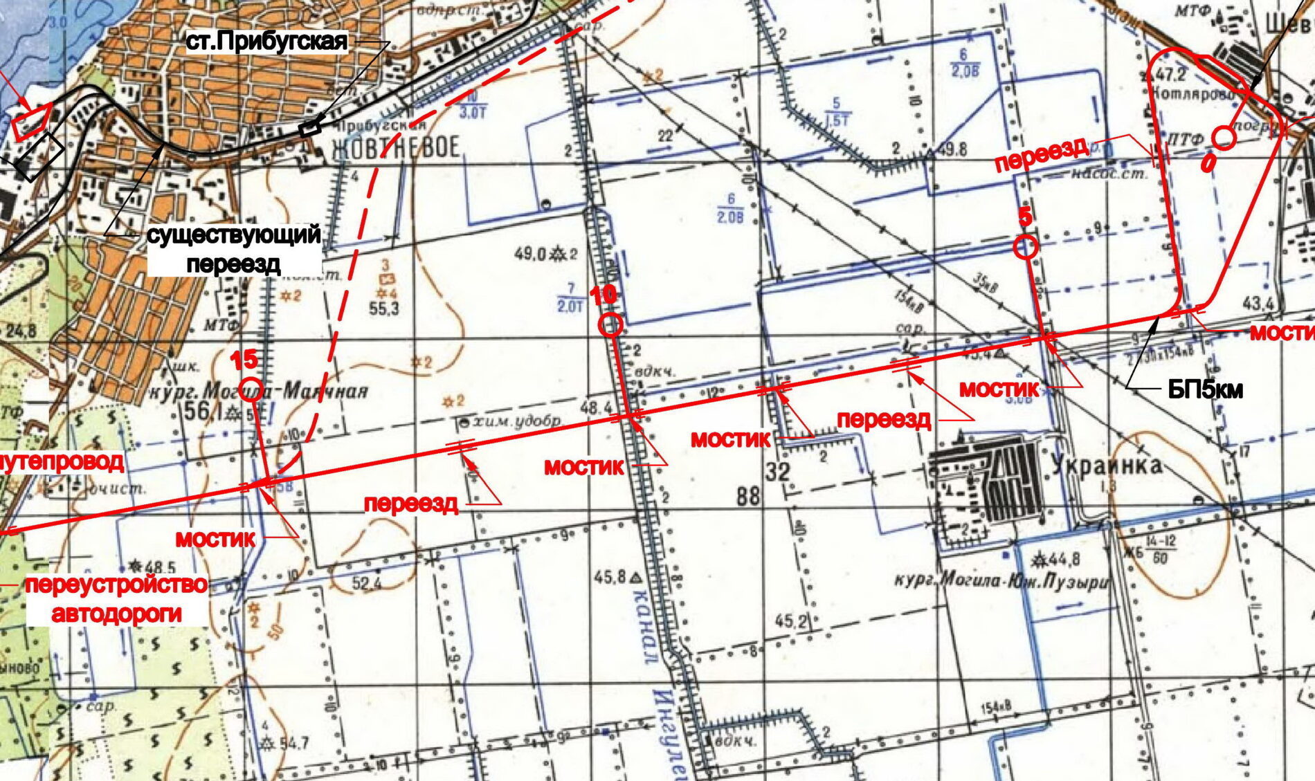 Карта объездной дороги