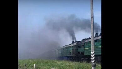 дым от поезда в Корабельном районе Николаева (24.06.2021)