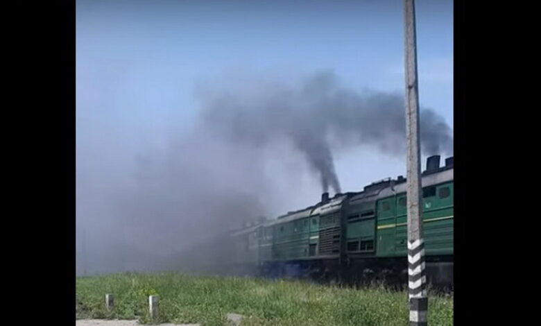 дым от поезда в Корабельном районе Николаева (24.06.2021)