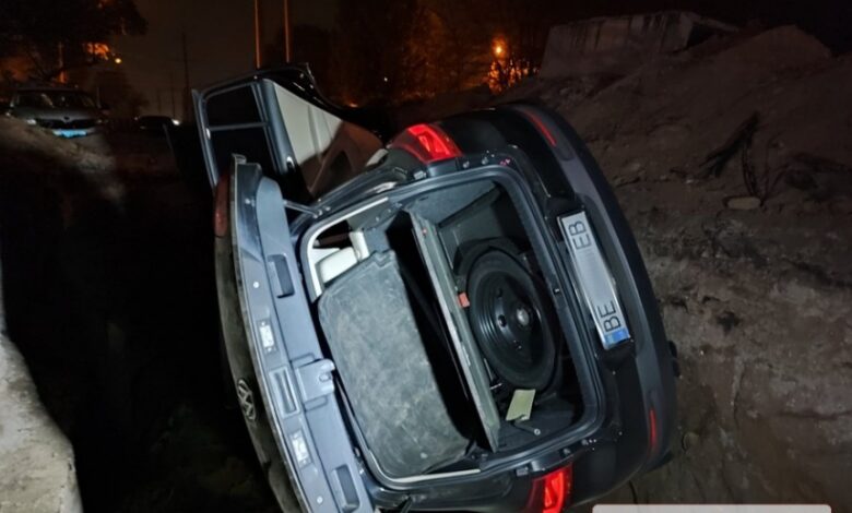 авто в траншее