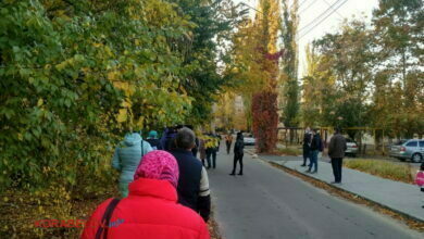 Очередь на ПЦР-тест в Корабельном районе Николаева 20.10.2021