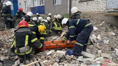 завалы после взрыва в доме (Новая Одесса)