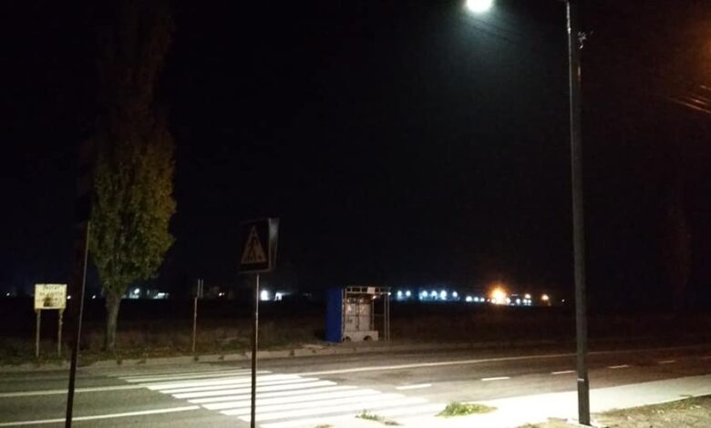 освещенный переход на объездной в Корабельном районе