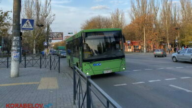 зеленый автобус в Николаеве