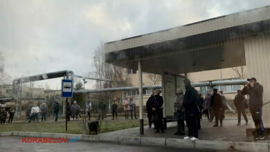 очередь на маршрутку №2 на ул. Ольжича в Николаеве (22.11.2021)