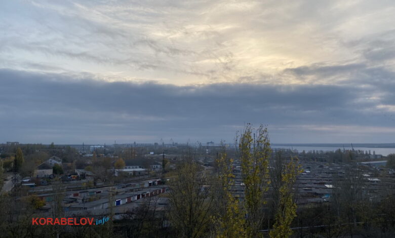 облачность, закат над Николаевом