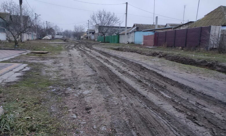 улица в частном секторе, грязь, бездорожье