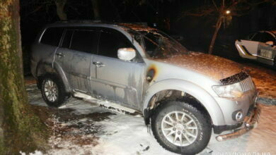 горевший "Мицубиси"