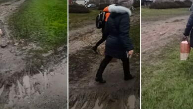 грязь, отсутствие тротуара возле Широкобальского моста в Николаеве