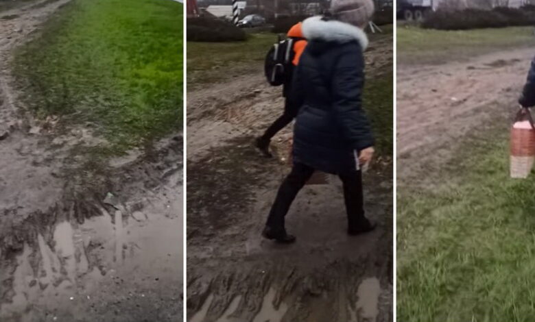 грязь, отсутствие тротуара возле Широкобальского моста в Николаеве