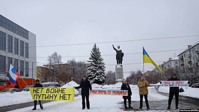 пикет в России против войны с Украиной