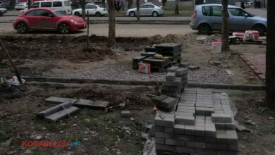 ремонт тротуара по пр. Корабелов, 13 и 15 в Николаеве