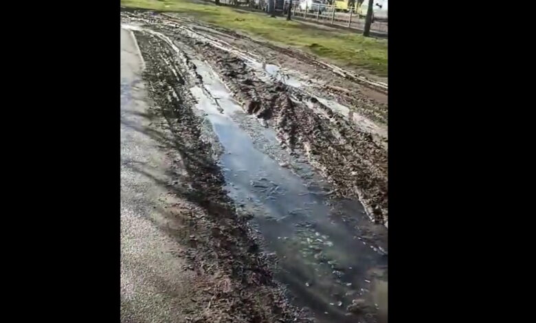 дорога возле остановки Кульбакинский поворот