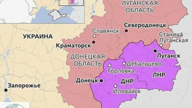 карта востока Украины