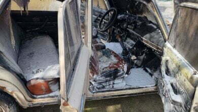 сгоревшее авто