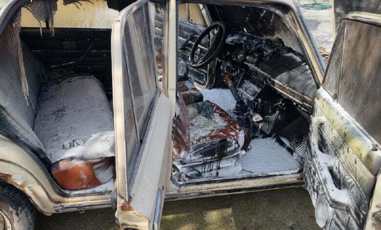 сгоревшее авто