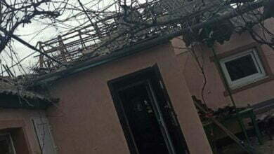 разрушенная крыша дома в Балабановке