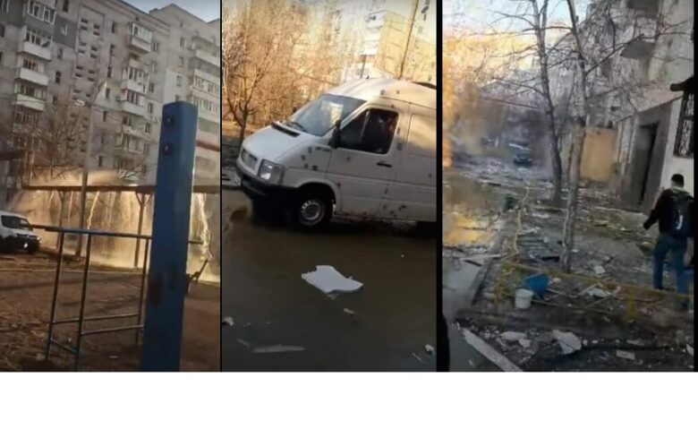 последствия артобстрела российскими оккупантами в Корабельном районе г. Николаева