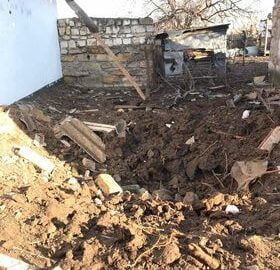 последствия артобстрелов в Прибугском (13.03.2022)