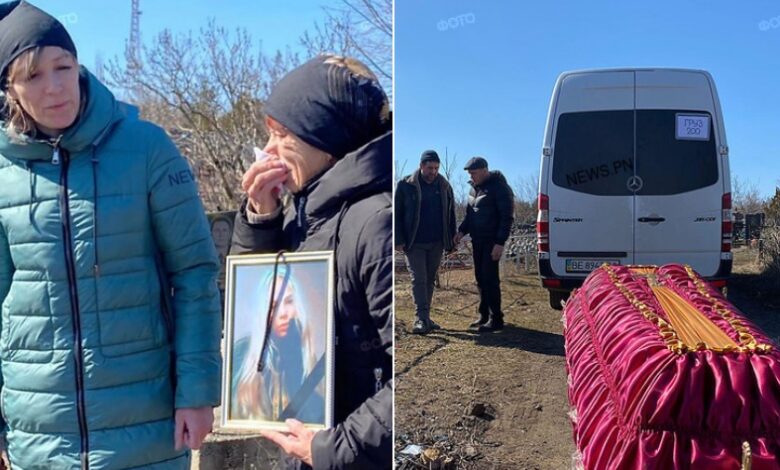 похороны 17-летней девушки, погибшей от российского артобстрела
