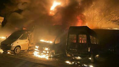 результат обстрела - пожар