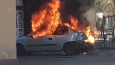 сгоревшее авто