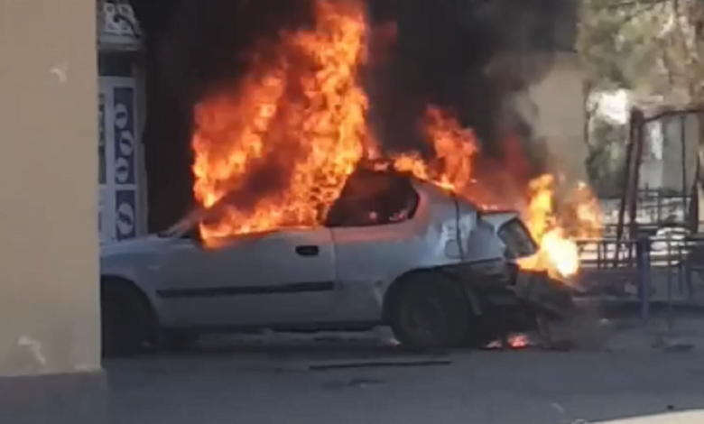 сгоревшее авто