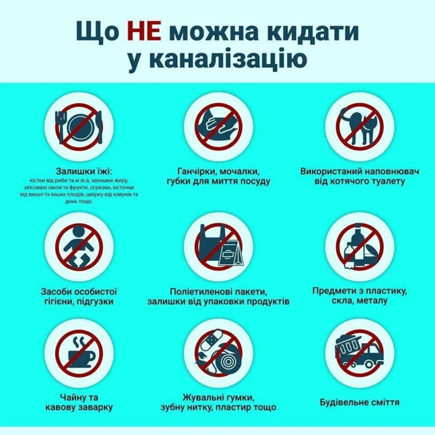 що не можна кидати в каналізацію
