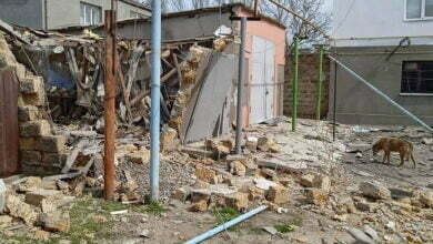 Разрушенный гараж в селе Шевченково ( бывший Витовский район)