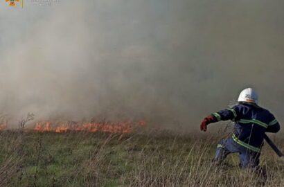 пожар после обстрелов
