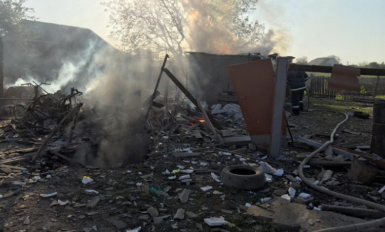 пожар из-за обстрелов рф в с. Шевченково