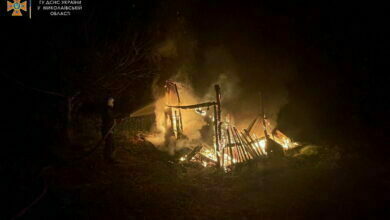 пожар от обстрелов