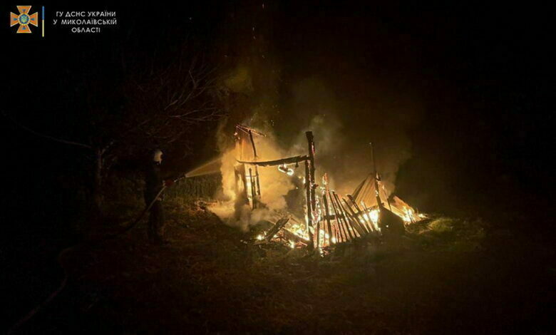 пожар от обстрелов