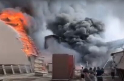 пожар на предприятии в Корабельном районе